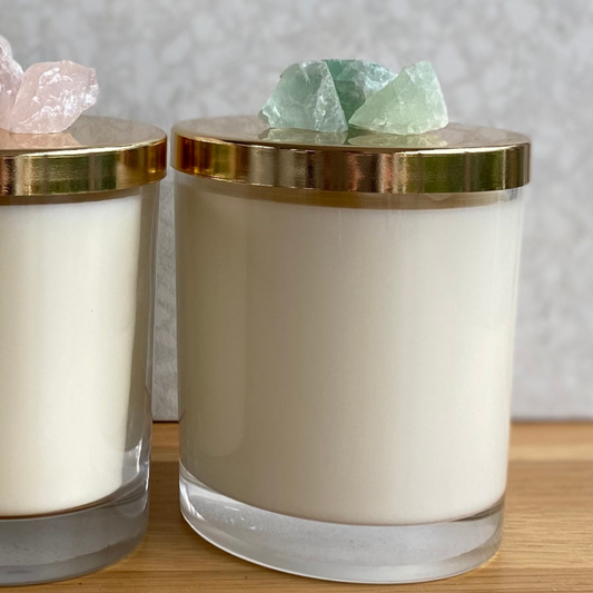 Jade Quartz topped candle